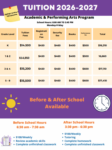 Academic School 4 Arts 2026 2027 Tuition